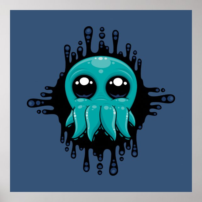 Adsible Inky Baby Octopus Friend Poster (Framsidan)