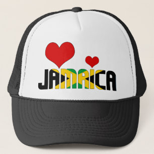 Adsible Jamaica Flagga Hearts Patriotic Keps