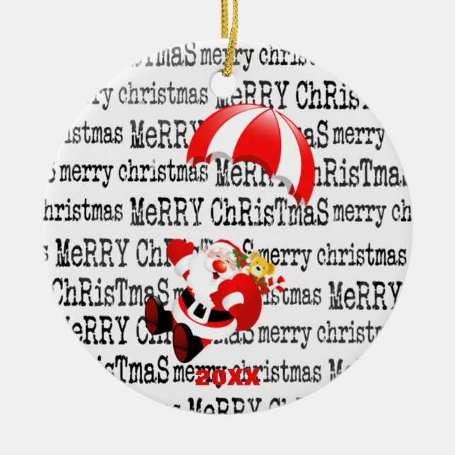 Adsible Jolly Jultomten Parachuting Ornament (Framsidan)