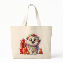 Adsible jul Puppy Large Tote Bag