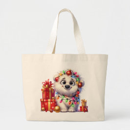 Adsible jul Puppy Large Tote Bag Jumbo Tygkasse