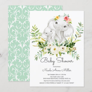 Adsible Jungle Animals Baby Shower-inbjudan Inbjudningar