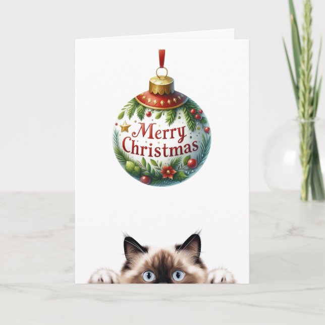 Adsible Kattunge Funny Cat jul Kort (Framsida)