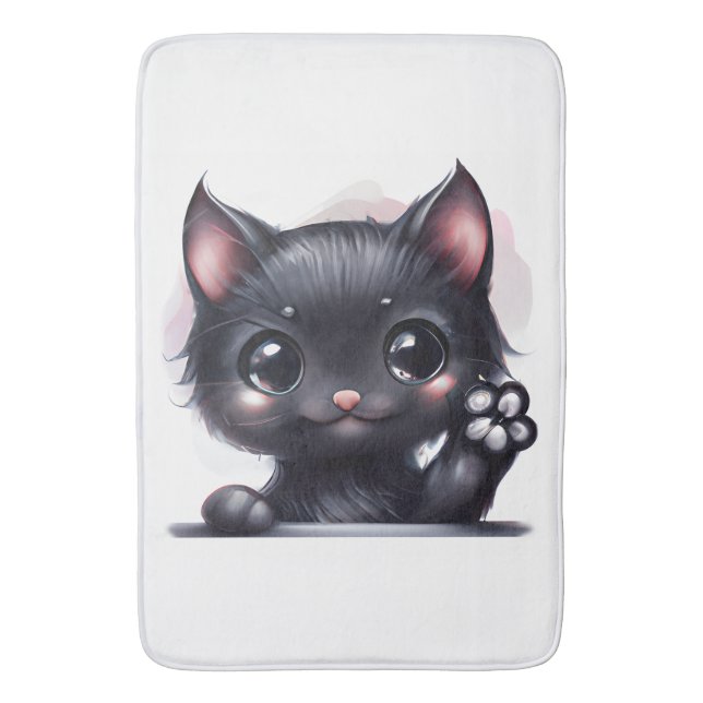 Adsible Kawaii Black Cat Badrumsmatta (Framsidan (Vertikal))