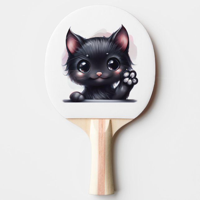 Adsible Kawaii Black Cat Pingisracket (Framsidan)