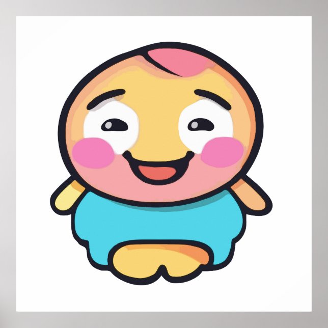 Adsible Kawaii Character - Cute Tecknad Poster (Framsidan)