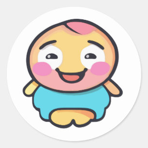 Adsible Kawaii Character - Cute Tecknad Runt Klistermärke