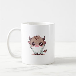 Adsible Kawaii Highland Cow - Cute Tecknad Buffal Kaffemugg