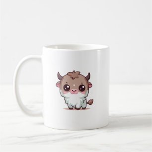 Adsible Kawaii Highland Cow - Cute Tecknad Buffal Kaffemugg