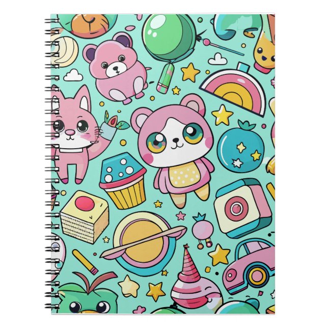 Adsible Kawaii Mönster Anteckningsbok (Framsidan)