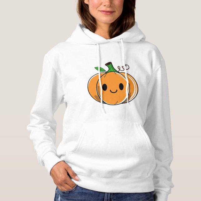Adsible Kawaii Pumpkin Skörd Hoodie T Shirt (Framsida)