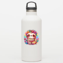 Adsible Kawaii Sloth med Flower Krona