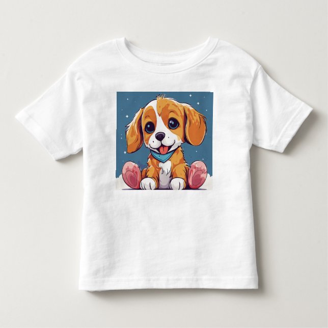 Adsible Kids play hund T-Shirt Design (Framsida)