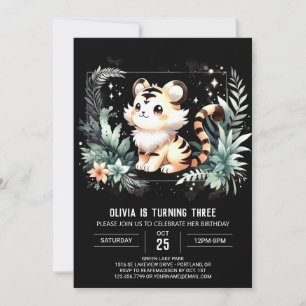 Adsible Kids Tiger Birthday Inbjudningar