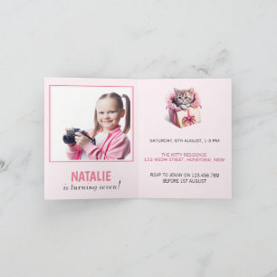 Adsible Kitten in a Box Birthday Gift Photo Inbjudan