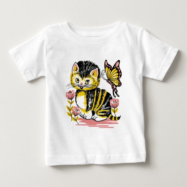 Adsible Kitten och Butterfly T-shirt (Framsida)