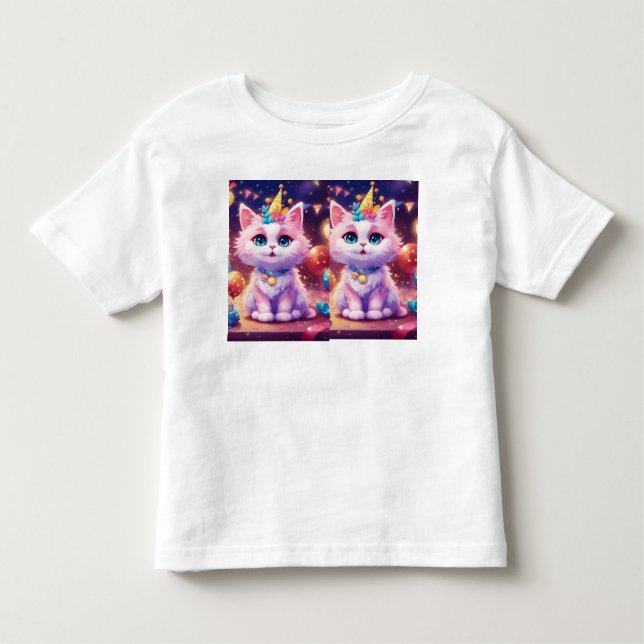 Adsible Kitten Party Småbarn T-Shirt (Framsida)