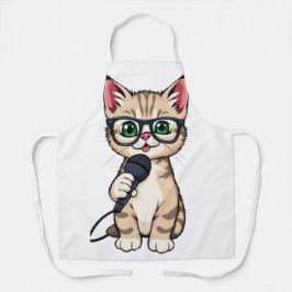 "Adsible Kitten Reporter Tecknad Sticker"