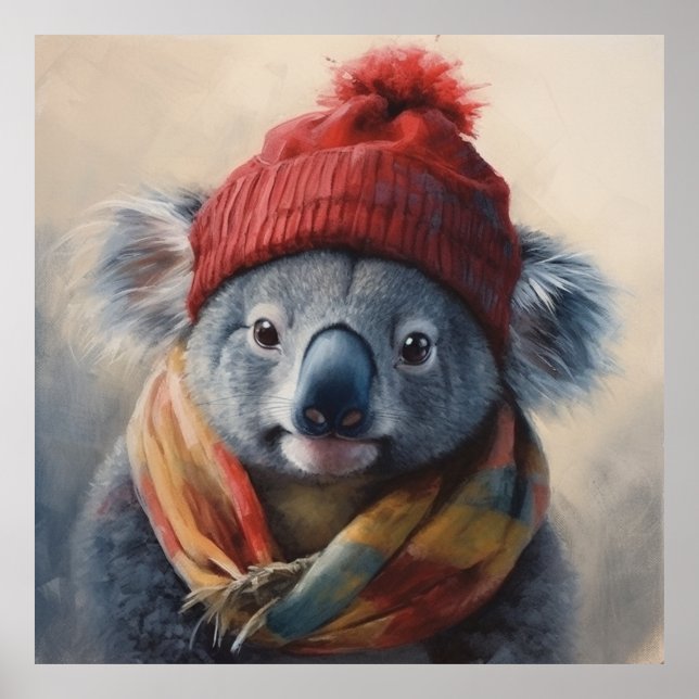 Adsible koala bar söt vinterhatt poster (Framsidan)