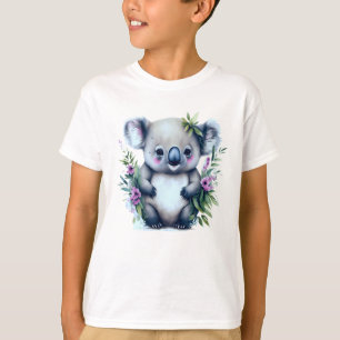 Adsible Koala Bear i Fält i Flowers T Shirt
