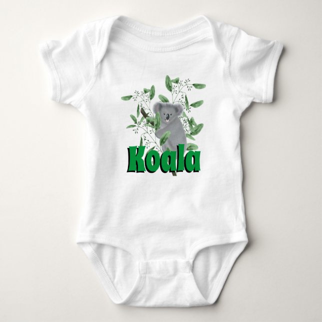 Adsible Koala Bear klättrande Eucalyptus Träd T Shirt (Framsida)