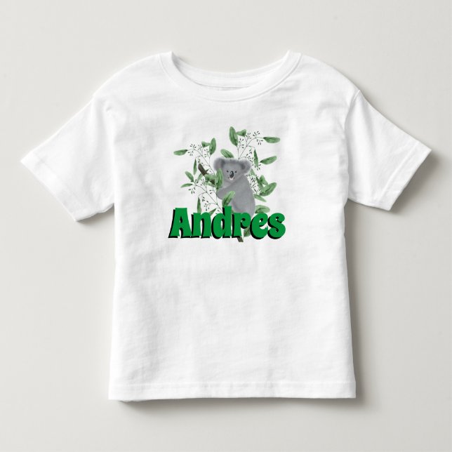 Adsible Koala Bear klättrande Eucalyptus Träd T Shirt (Framsida)