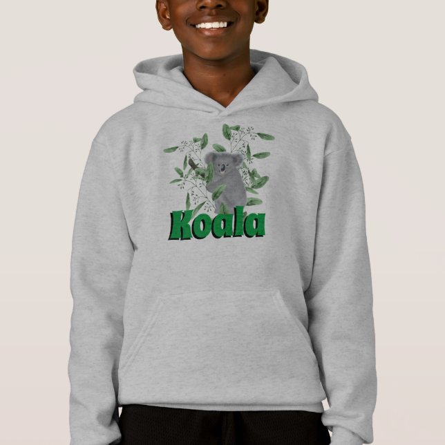 Adsible Koala Bear klättrande Eucalyptus Träd T Shirt (Framsida)