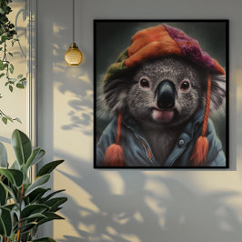 Adsible koala har söt hatt poster