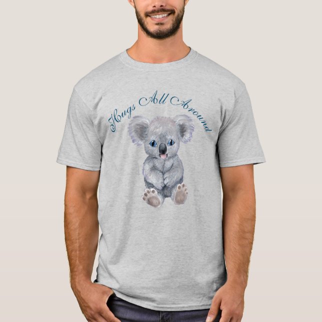 Adsible Koala Hugs & Heart T Shirt (Framsida)