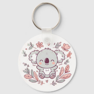 Adsible Koala Keychain with Blommigt Design Nyckelring