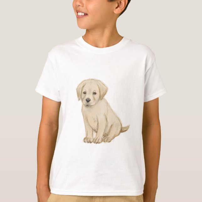 Adsible labrador puppy sketch t shirt (Framsida)