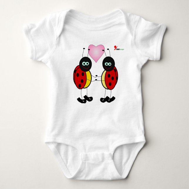 Adsible Ladybug Baby Bodykostdräkt T Shirt (Framsida)