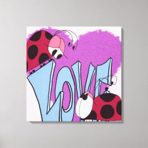 Adsible Ladybug Kärlek Tecknad Canvastryck
