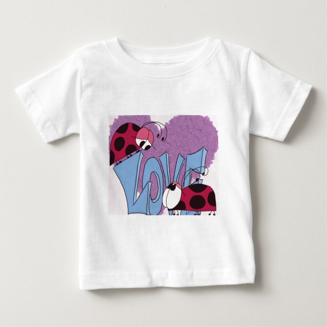 Adsible Ladybug Kärlek Tecknad T Shirt (Framsida)