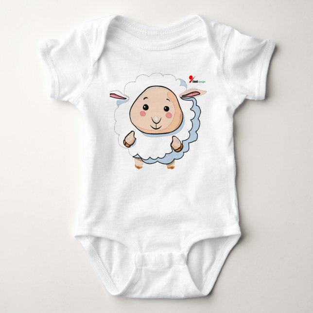 Adsible Lamb Baby Bodykostym T Shirt (Framsida)