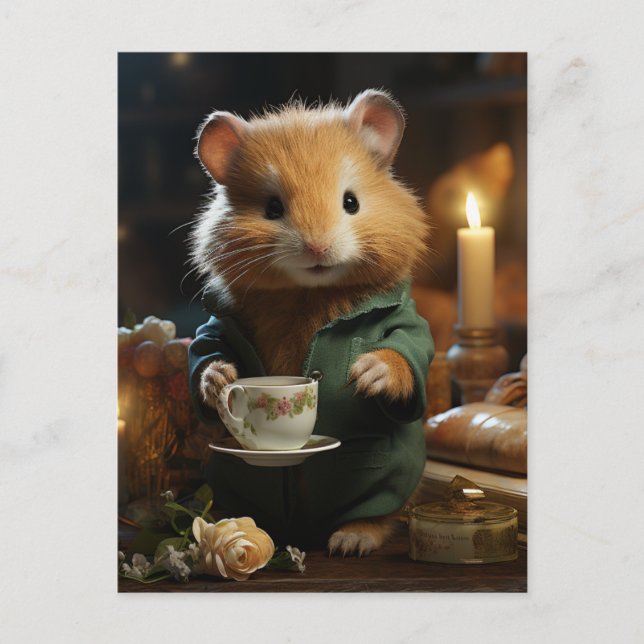 Adsible Little Hamster Vykort (Framsida)