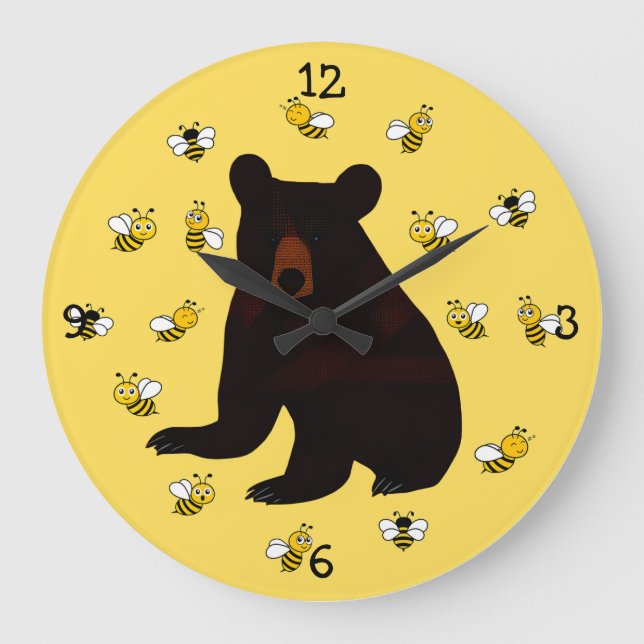 Adsible Little Honungsbi Bear Stor Klocka (Framsida)