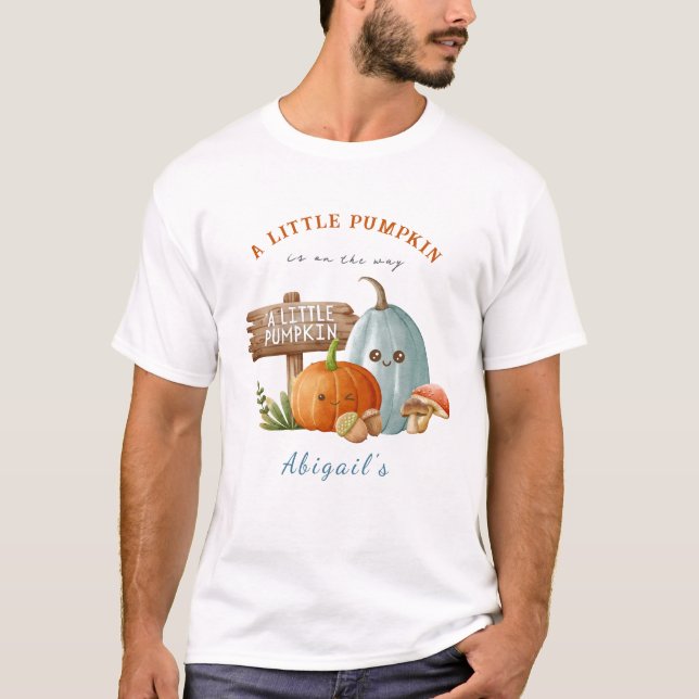 Adsible Little Pumpkin Baby Shower Mamma T-Shirt (Framsida)