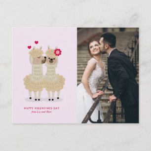 Adsible Llama Anpassningsbar Photo Valentines day Vykort