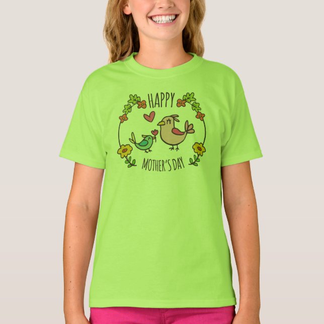 Adsible Lycklig Mors dag | Ringer Shirt Tee (Framsida)