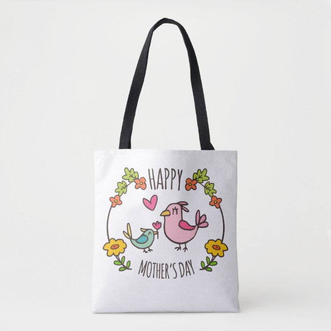 Adsible Lycklig Mors dag Tote Bag Tygkasse (Framsida)