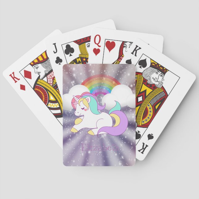 Adsible Magic Unicorn, Rainbow - Personlig Casinokort (Baksidan)