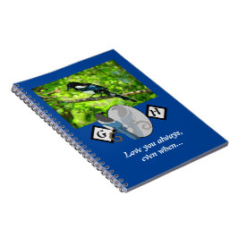 Adsible Magpie Tittar glasmonogram med foto Anteckningsbok