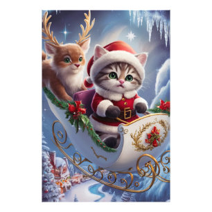Adsible Maine Coon Jultomten Kitten in in Enchante Fototryck