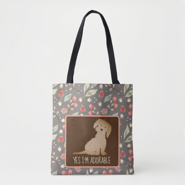 Adsible MALTIPOO Tote Bag Tygkasse (Framsida)