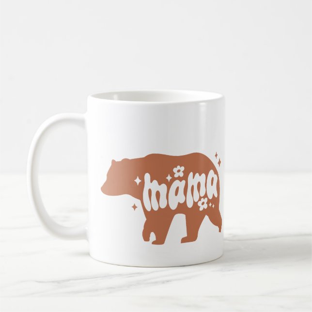 Adsible Mamma Bear Mugg - Brown Bear Illustration (Vänster)