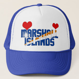 Adsible Marshall Islands Flagga Hearts Patriotic Keps