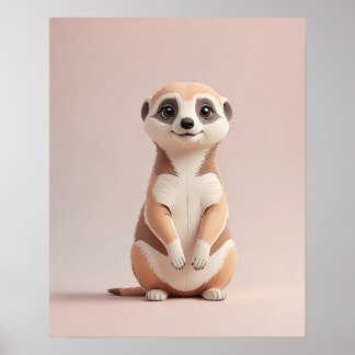 Adsible Meerkat - Cute Safari Animal Nursery Wall Poster