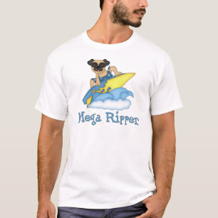 Adsible Mega Ripper Pug Surfer Tees, Gifts Tee