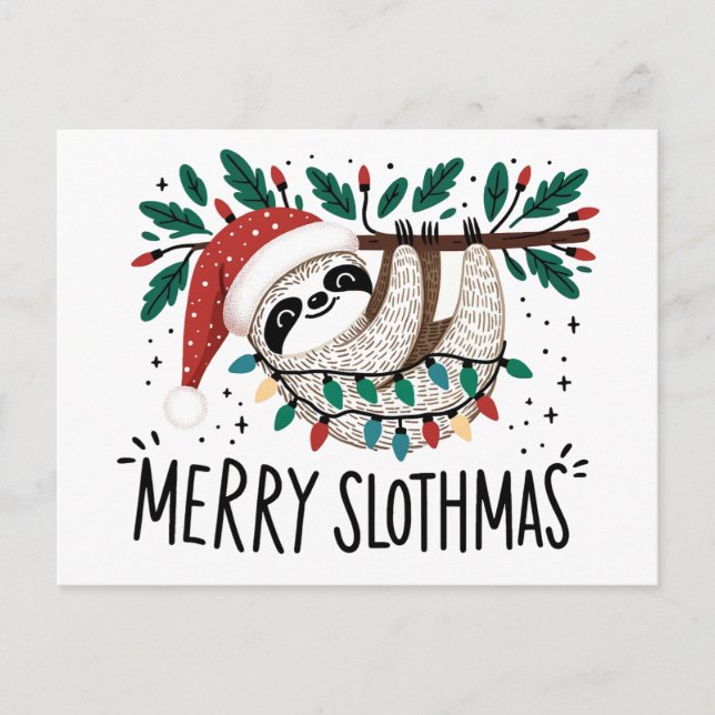 Adsible Merry Slothmas Vykort (Framsida)